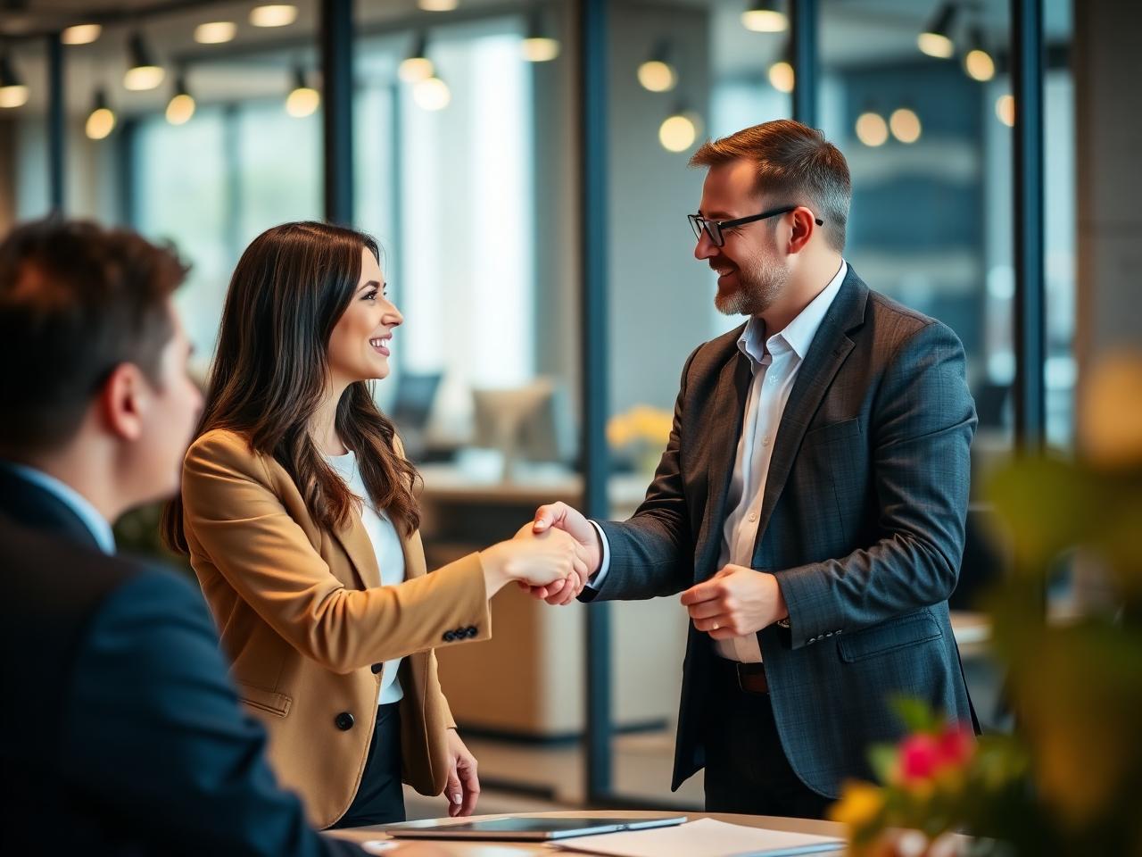 Financial advisor meeting with clients